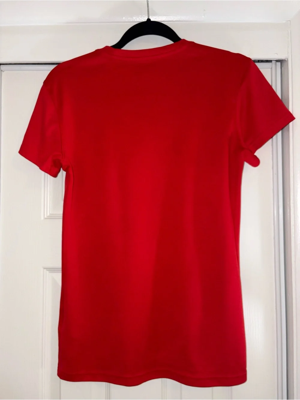 Nike Red Women's Athletic Short Sleeve Jersey with White Swoosh